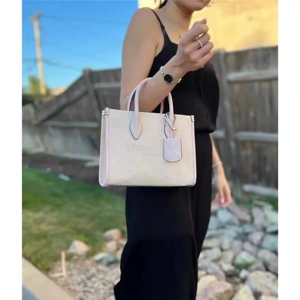 NWT Michael Kors  Mirella Small Shopper Top Zip Crossbody Bag Powder Blush Pink